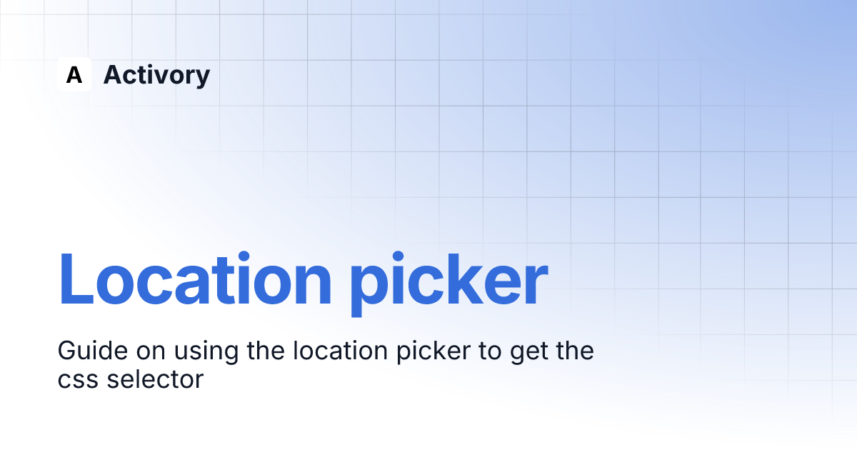 Location picker | Activory